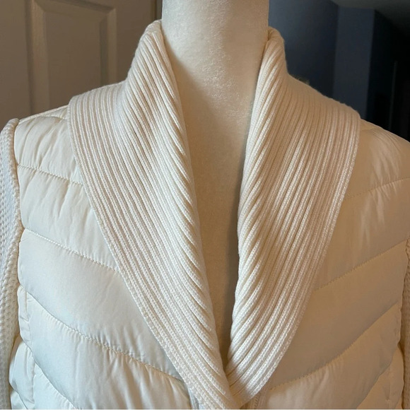 NWOT Talbots Sweater Sleeve Puffer Jacket Ivory Sz M - Picture 7 of 12